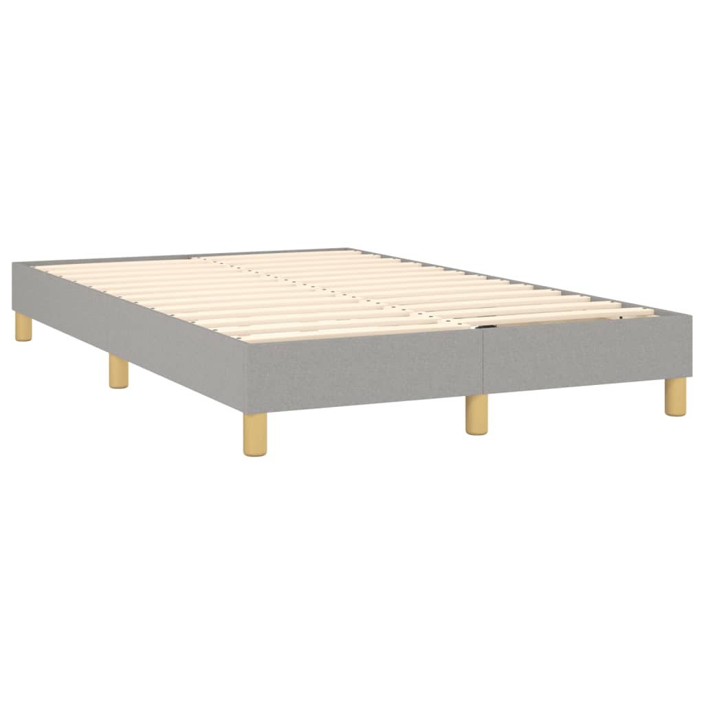 Krevet s oprugama i madracem LED svjetlosivi 120x190 cm tkanina