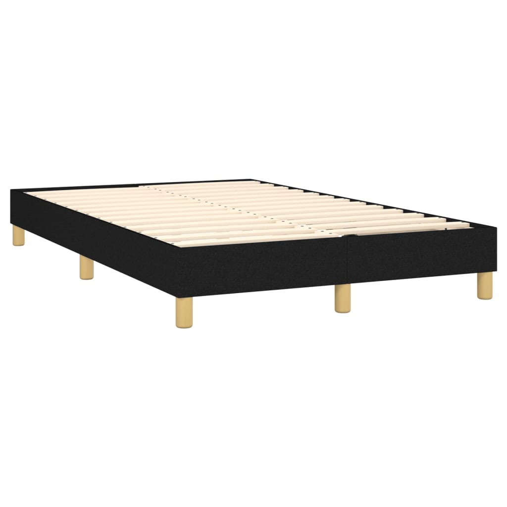 Krevet box spring s madracem LED crni 120 x 190 cm od tkanine