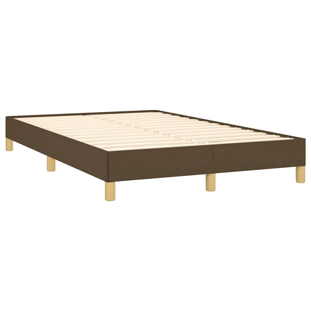 Krevet s oprugama i madracem LED tamnosmeđi 120x190 cm tkanina