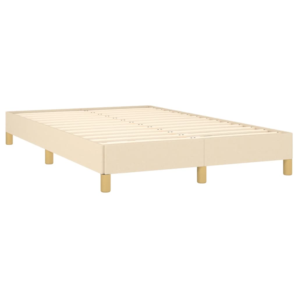 Krevet s oprugama i madracem LED krem 120 x 190 cm od tkanine
