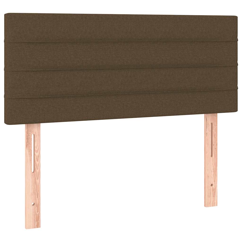 Krevet s oprugama i madracem LED tamnosmeđi 120x190 cm tkanina