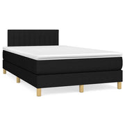 Krevet box spring s madracem LED crni 120 x 190 cm od tkanine