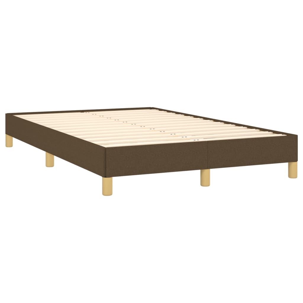 Krevet s oprugama i madracem LED tamnosmeđi 120x190 cm tkanina