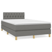 Krevet box spring s madracem LED tamnosivi 120 x 190 cm tkanina
