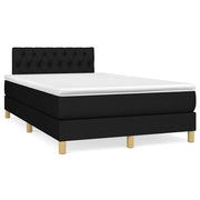 Krevet box spring s madracem LED crni 120 x 190 cm od tkanine