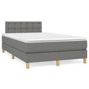 Krevet box spring s madracem LED tamnosivi 120 x 190 cm tkanina