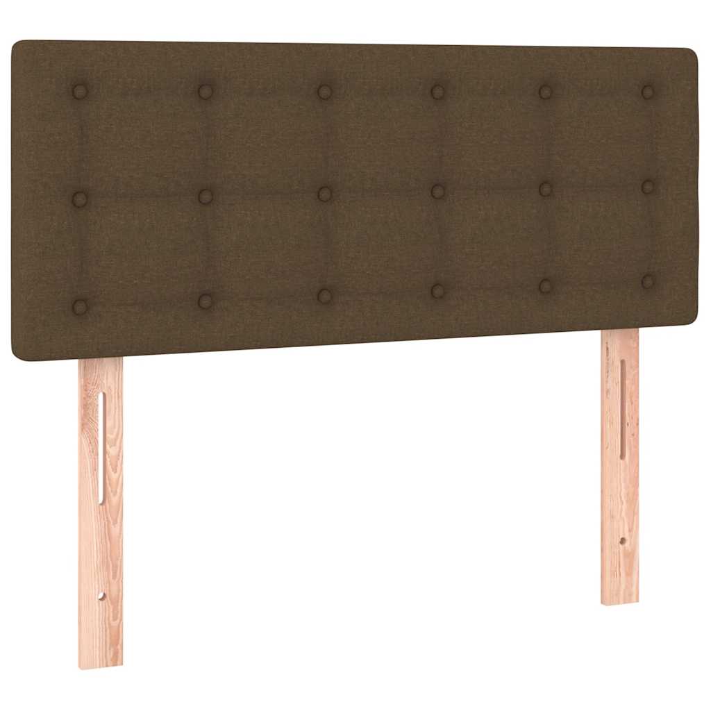 Krevet s oprugama i madracem LED tamnosmeđi 120x190 cm tkanina