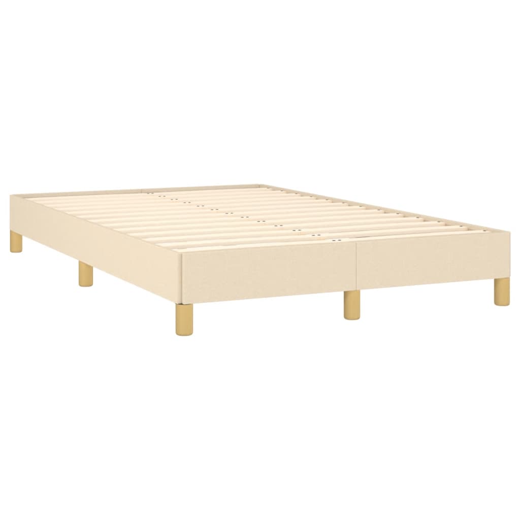 Krevet s oprugama i madracem LED krem 120 x 190 cm od tkanine