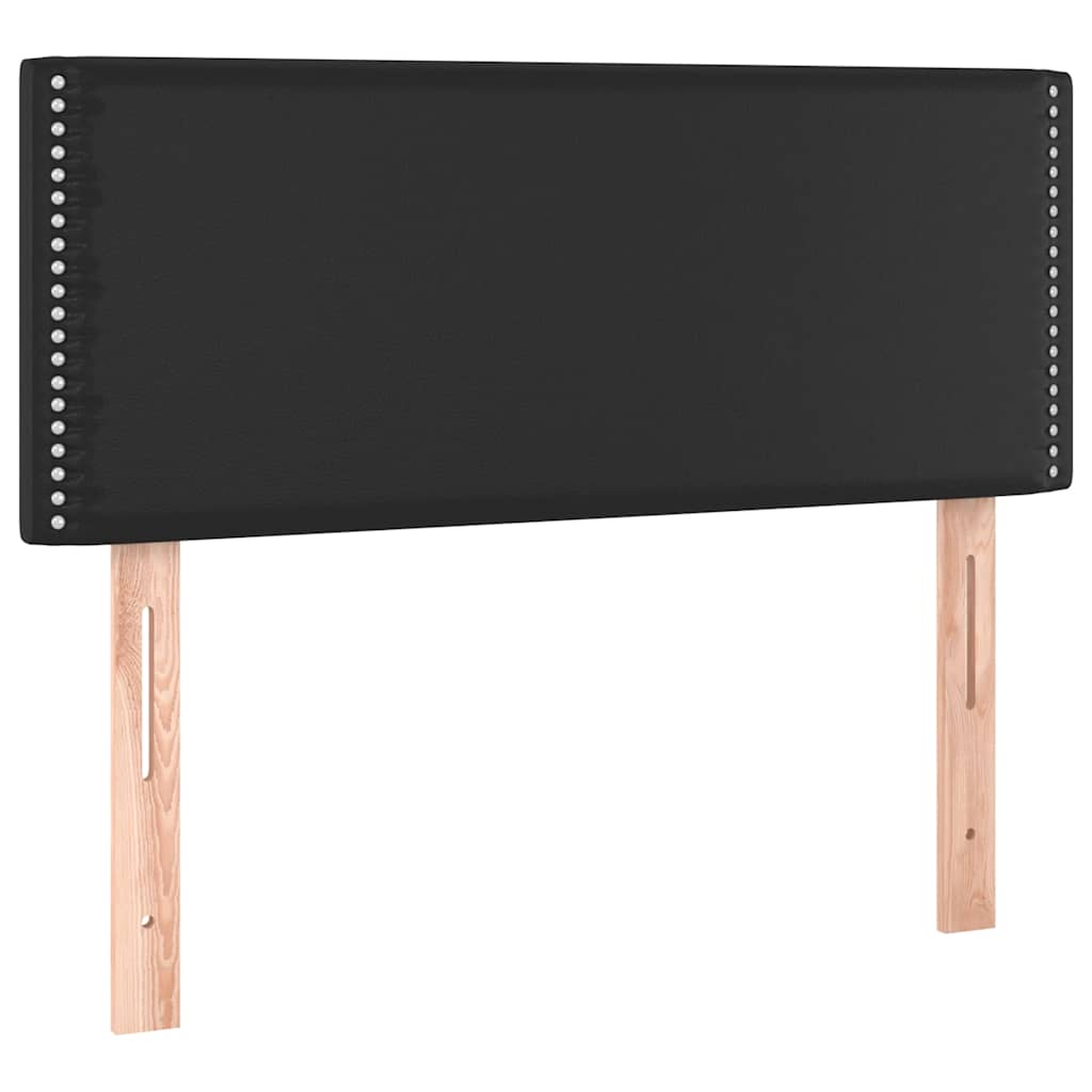 Krevet box spring s madracem LED crni 120 x 190 cm umjetna koža