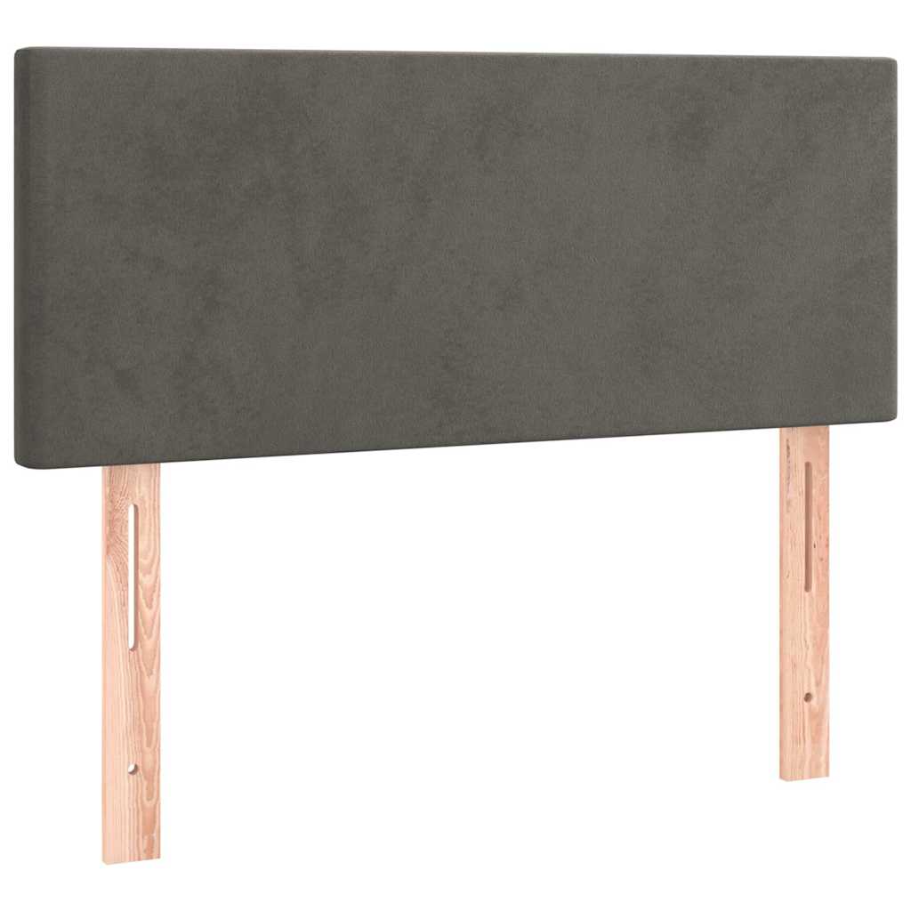 Krevet box spring s madracem LED tamnosivi 120 x 190 cm baršun