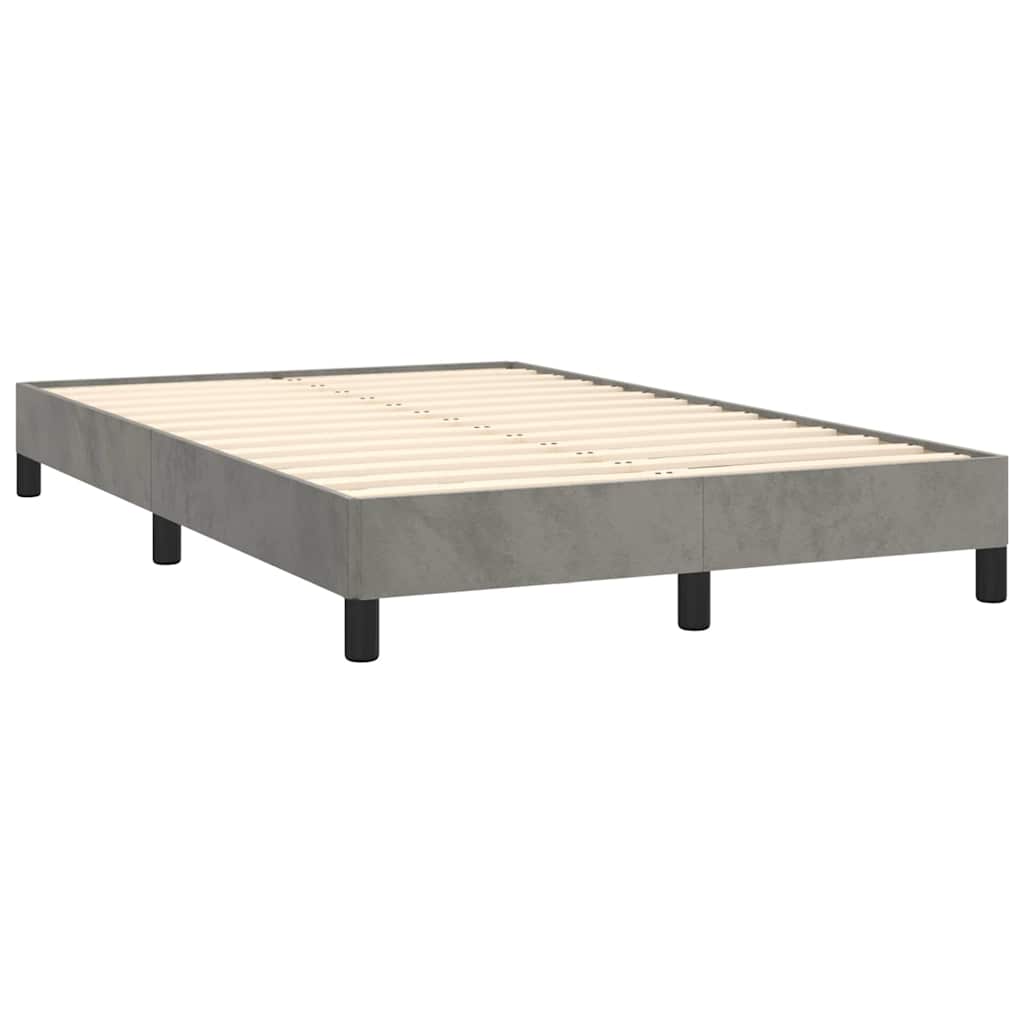 Krevet box spring s madracem LED svjetlosivi 120x190 cm tkanina