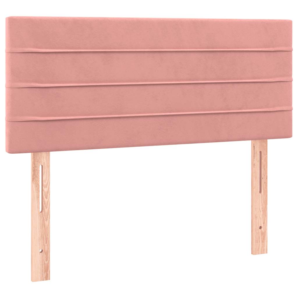 Krevet box spring s madracem LED ružičasti 120x190cm baršunasti