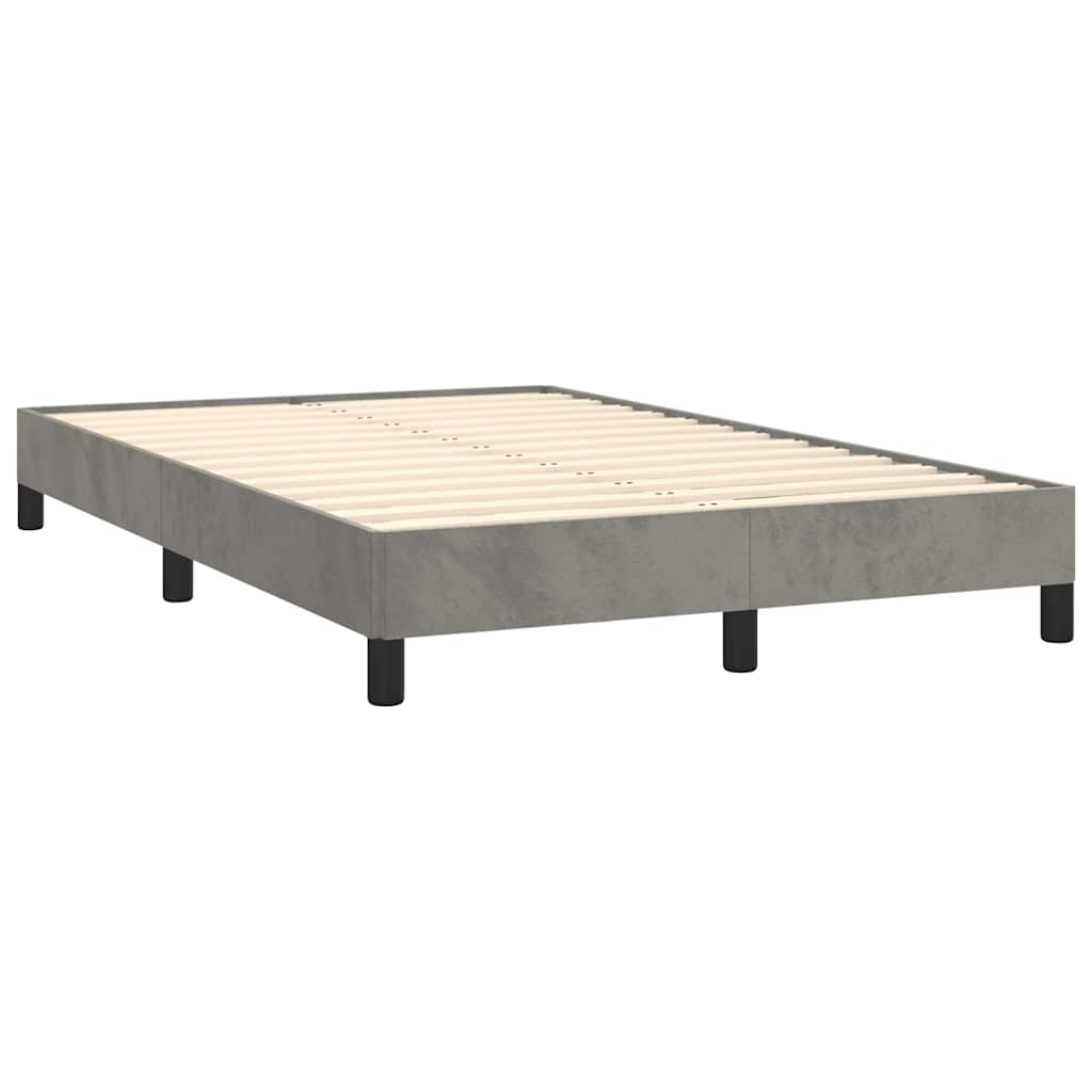 Krevet box spring s madracem LED svjetlosivi 120x190 cm tkanina