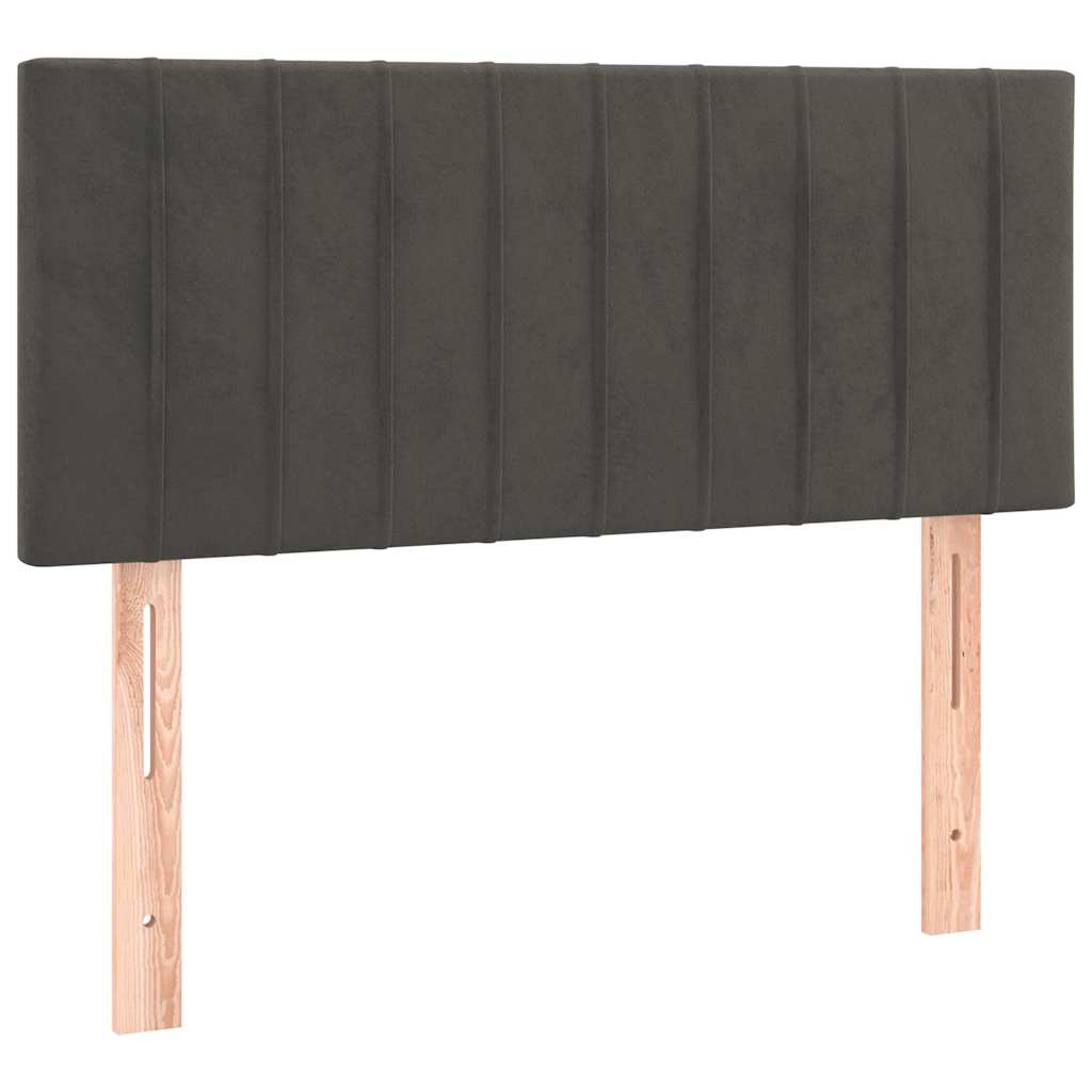 Krevet box spring s madracem LED tamnosivi 120 x 190 cm baršun