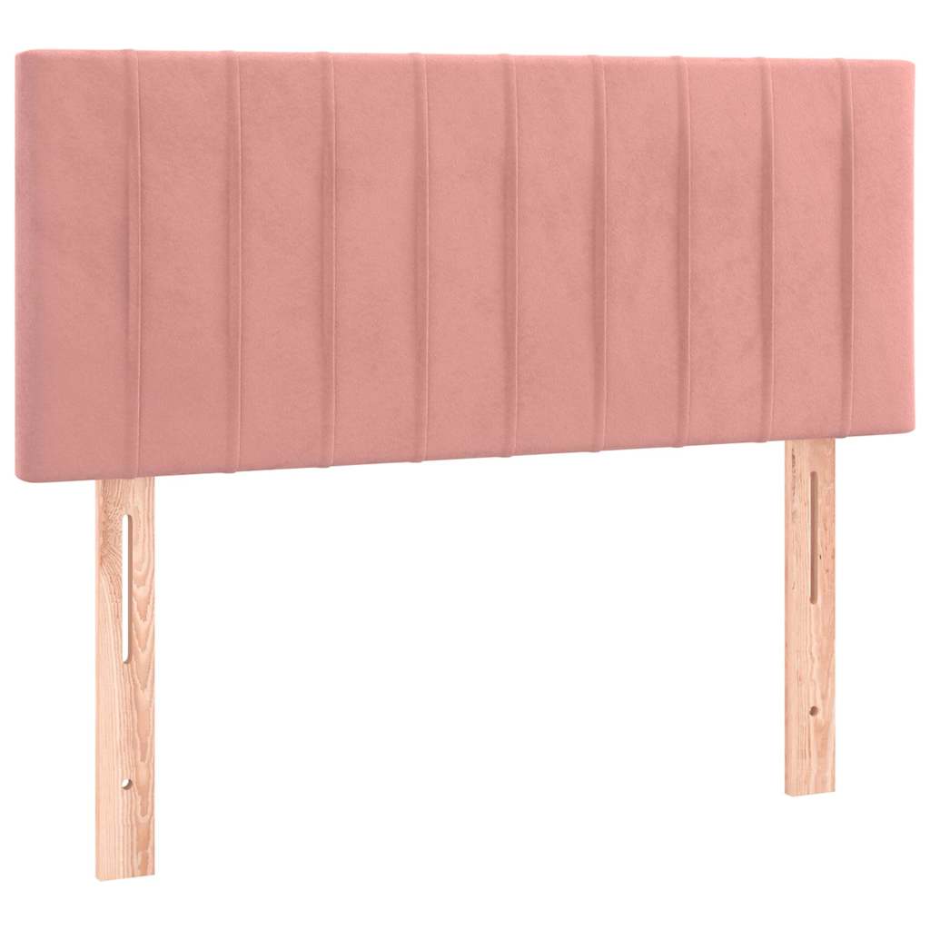 Krevet box spring s madracem LED ružičasti 120x190cm baršunasti