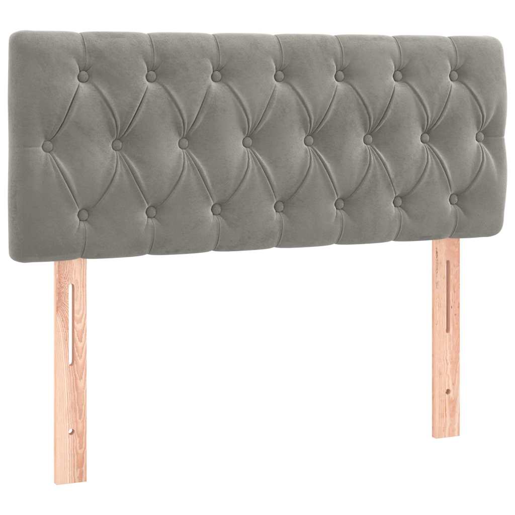 Krevet box spring s madracem LED svjetlosivi 120x190 cm tkanina