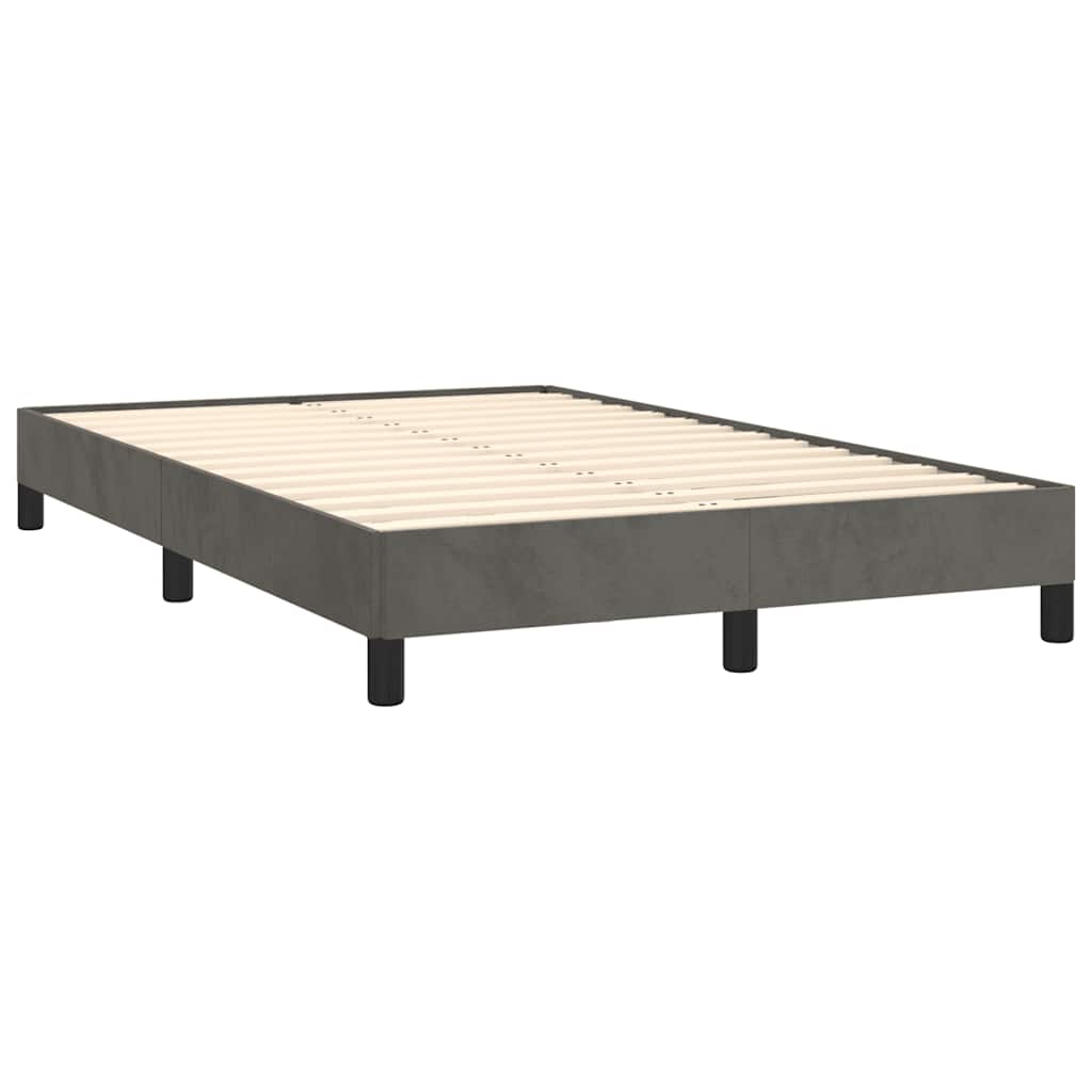 Krevet box spring s madracem LED tamnosivi 120 x 190 cm baršun