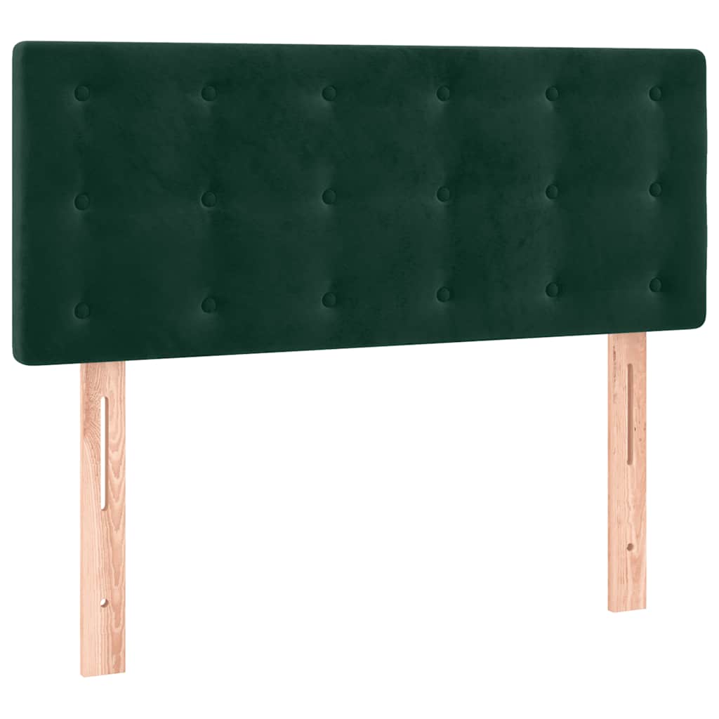 Krevet s oprugama i madracem LED tamnozelenim 120x190 cm baršun