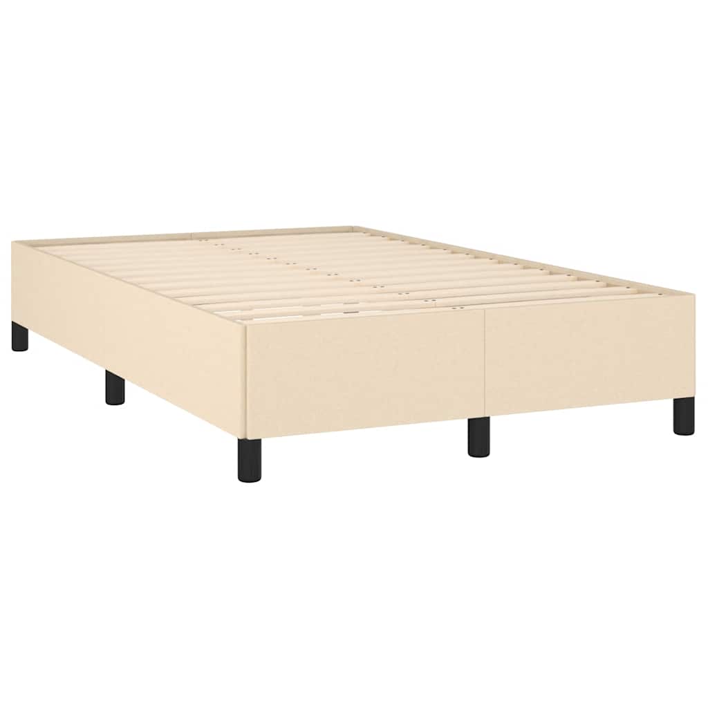 Krevet s oprugama i madracem LED krem 120 x 190 cm od tkanine