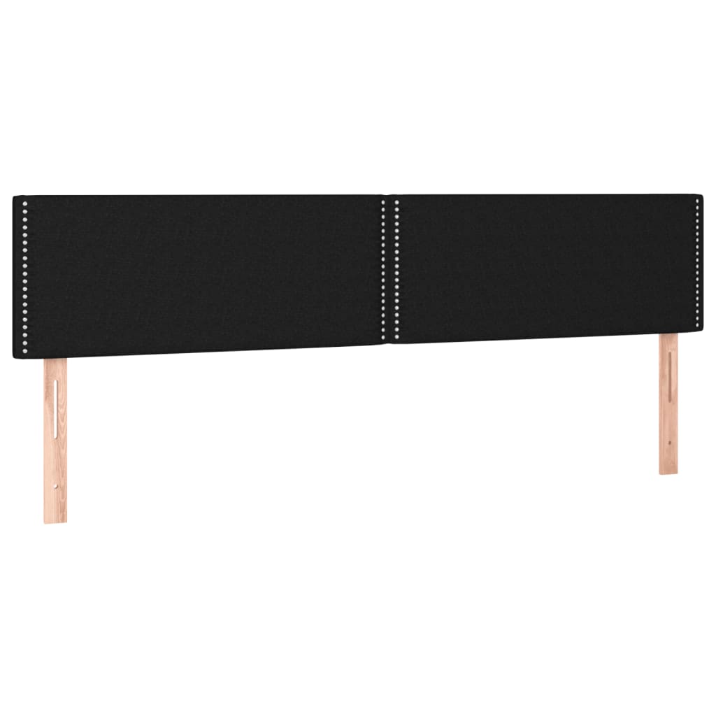 Krevet box spring s madracem LED crni 120 x 190 cm od tkanine