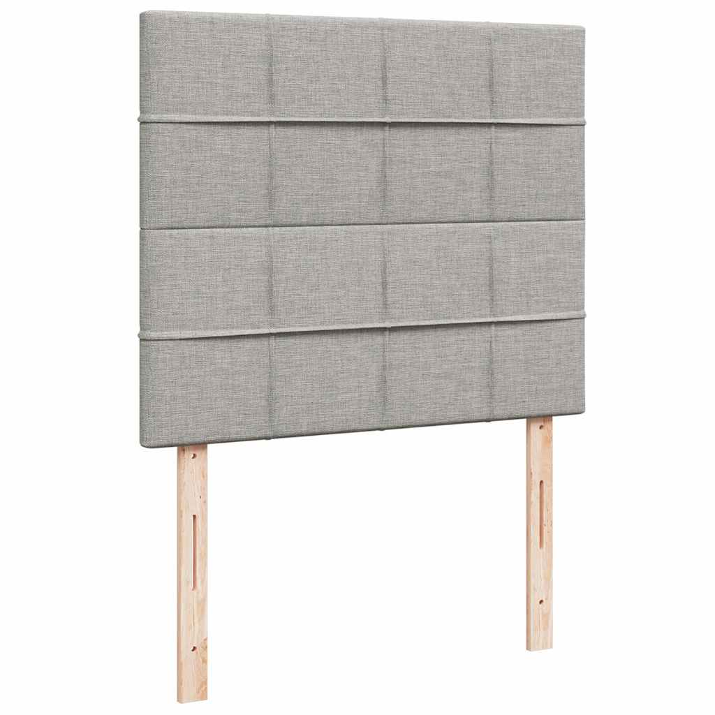 Krevet s oprugama i madracem LED svjetlosivi 120x190 cm tkanina