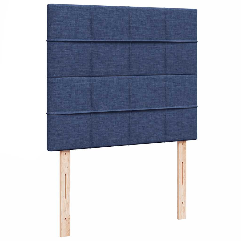 Krevet s oprugama i madracem LED plavi 120 x 190 cm od tkanine