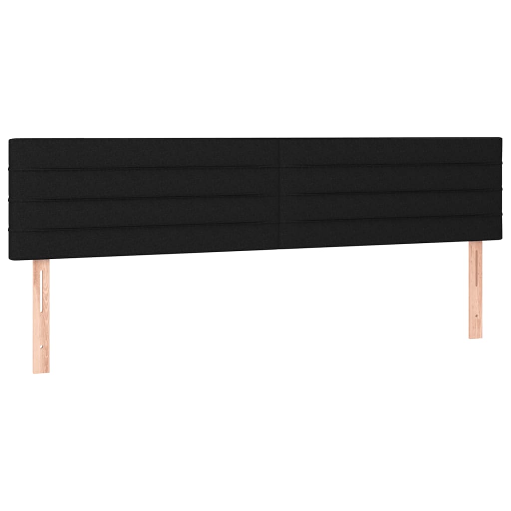 Krevet box spring s madracem LED crni 120 x 190 cm od tkanine