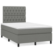 Krevet box spring s madracem LED tamnosivi 120 x 190 cm tkanina