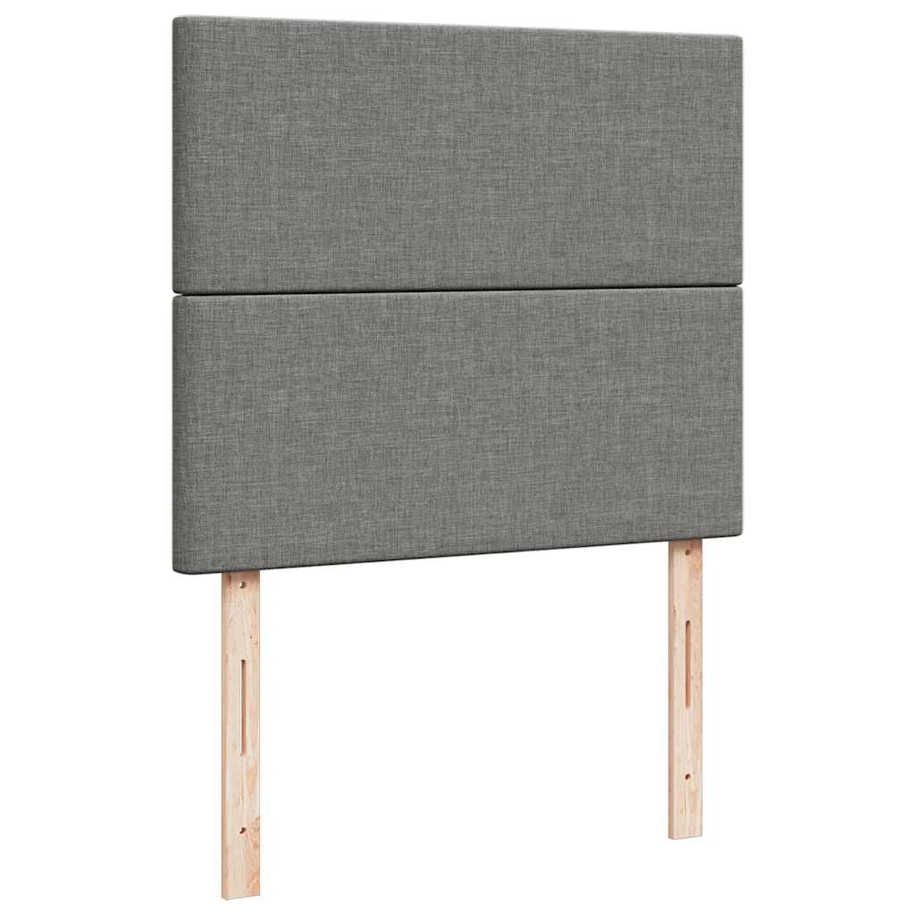 Krevet box spring s madracem LED tamnosivi 120 x 190 cm tkanina