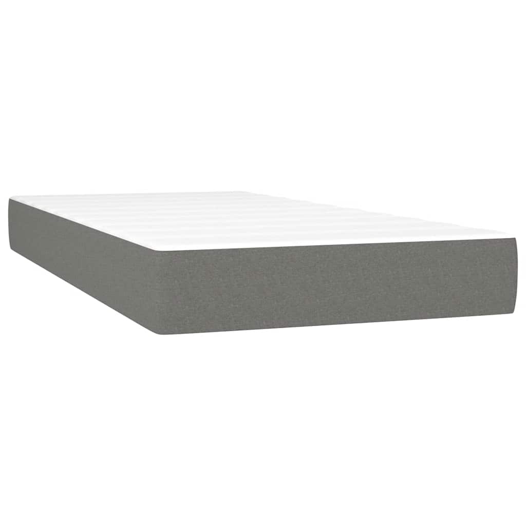 Krevet box spring s madracem LED tamnosivi 120 x 190 cm tkanina