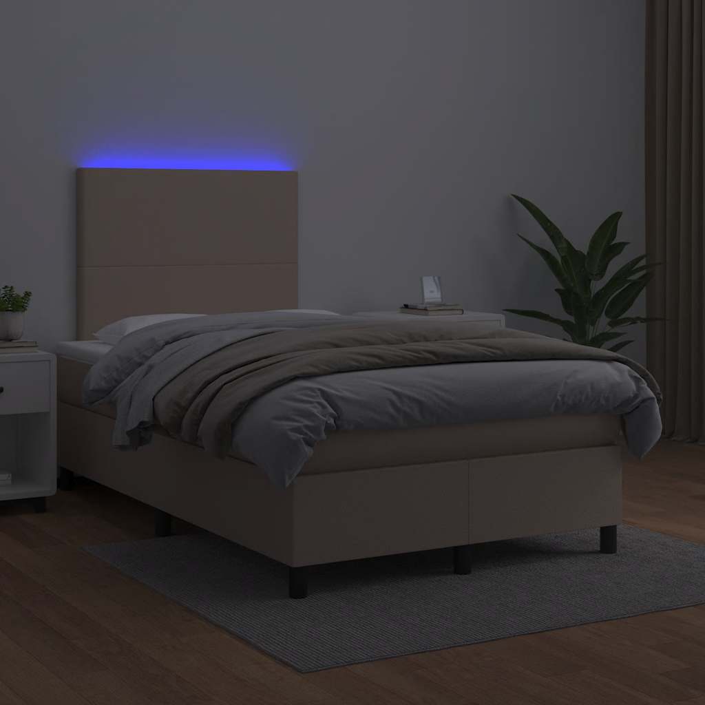 Krevet s oprugama i madracem LED 120x190 cm umjetna koža