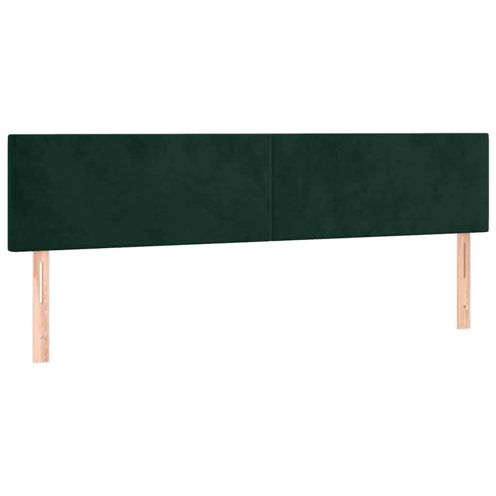 Krevet s oprugama i madracem LED tamnozelenim 120x190 cm baršun