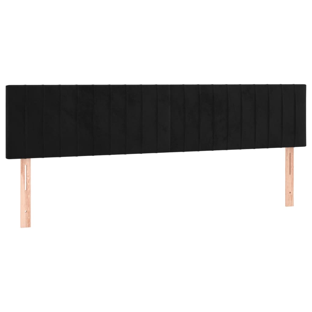 Krevet box spring s madracem LED crni 120 x 190 cm baršunasti