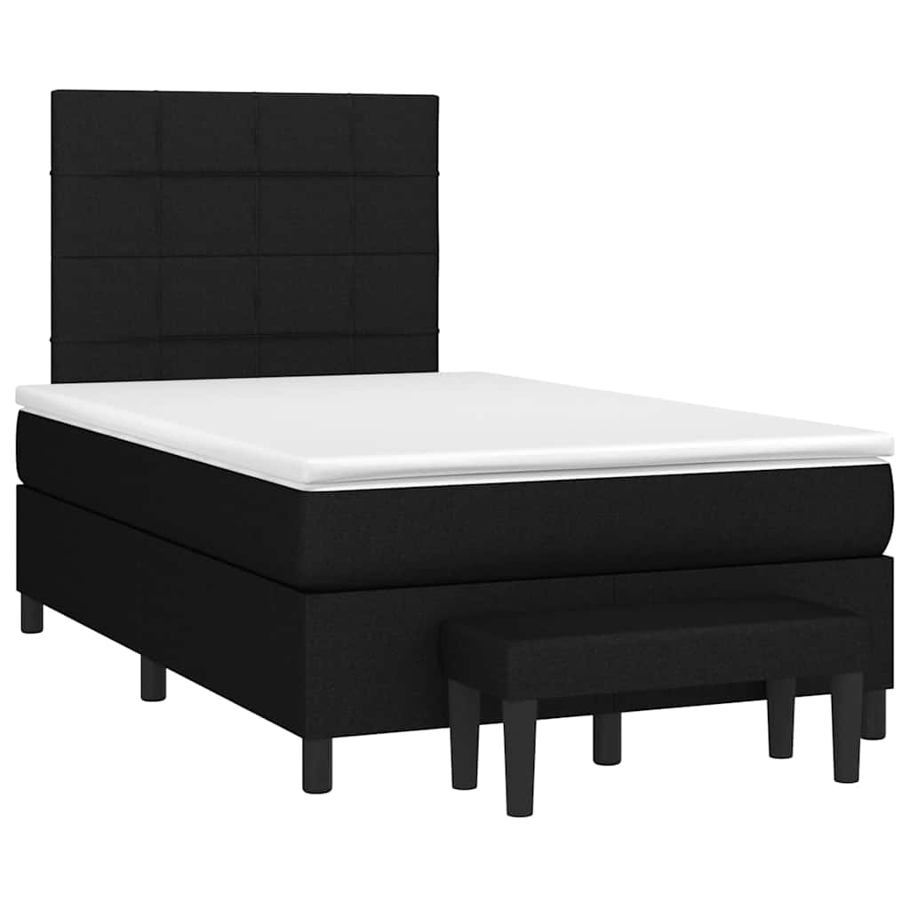 Krevet box spring s madracem crni 120 x 190 cm od tkanine