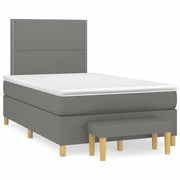 Krevet box spring s madracem tamnosivi 120 x 190 cm tkanina