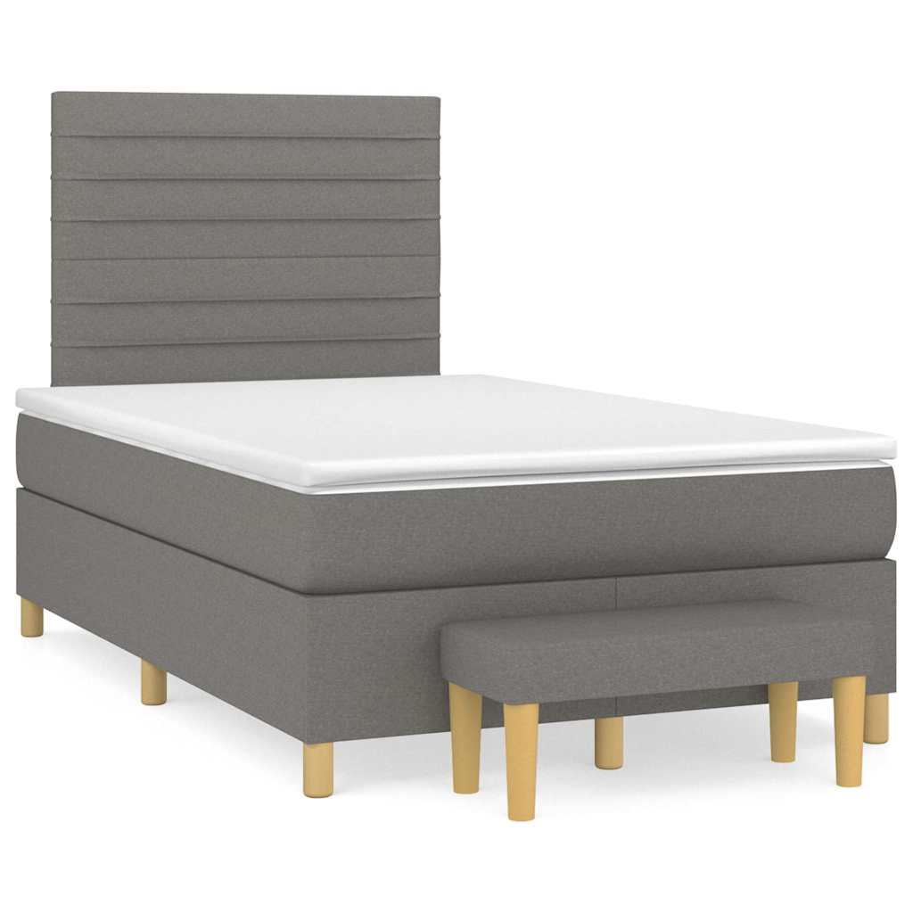 Krevet box spring s madracem crni 120 x 190 cm od tkanine