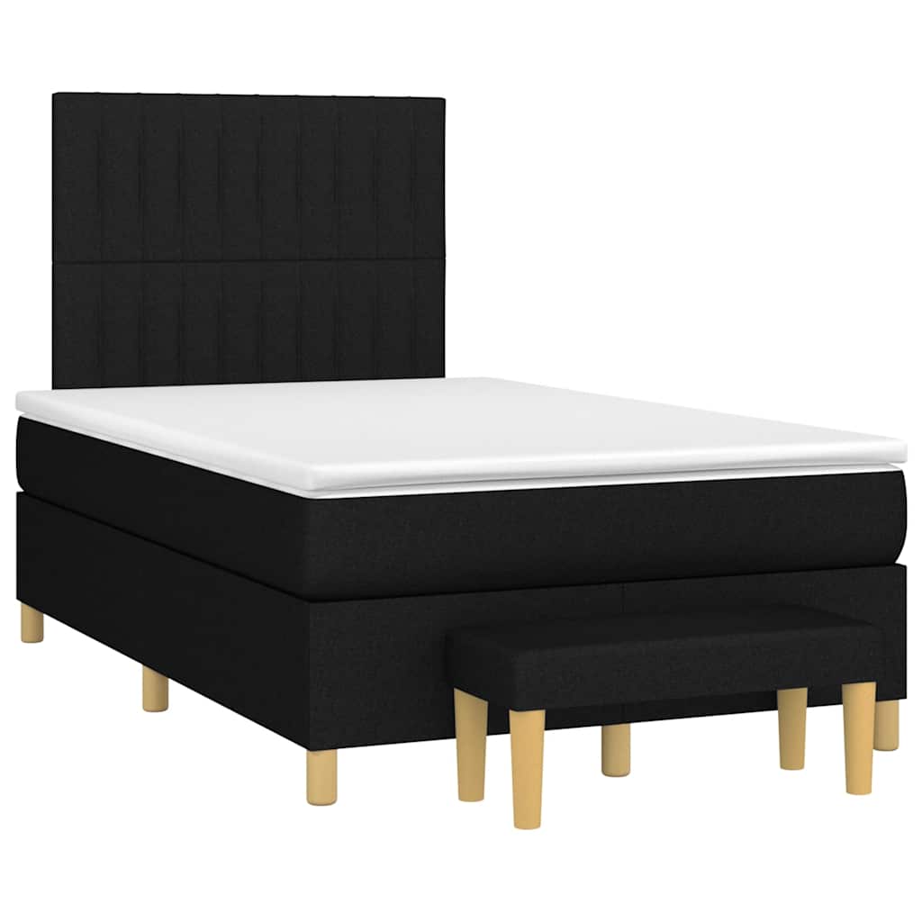 Krevet box spring s madracem crni 120 x 190 cm od tkanine