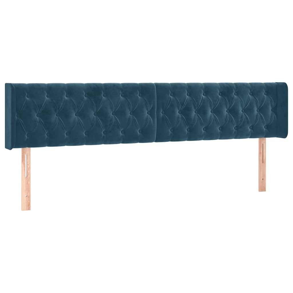 Krevet s oprugama i madracem tamnoplavi 120 x 190 cm baršun