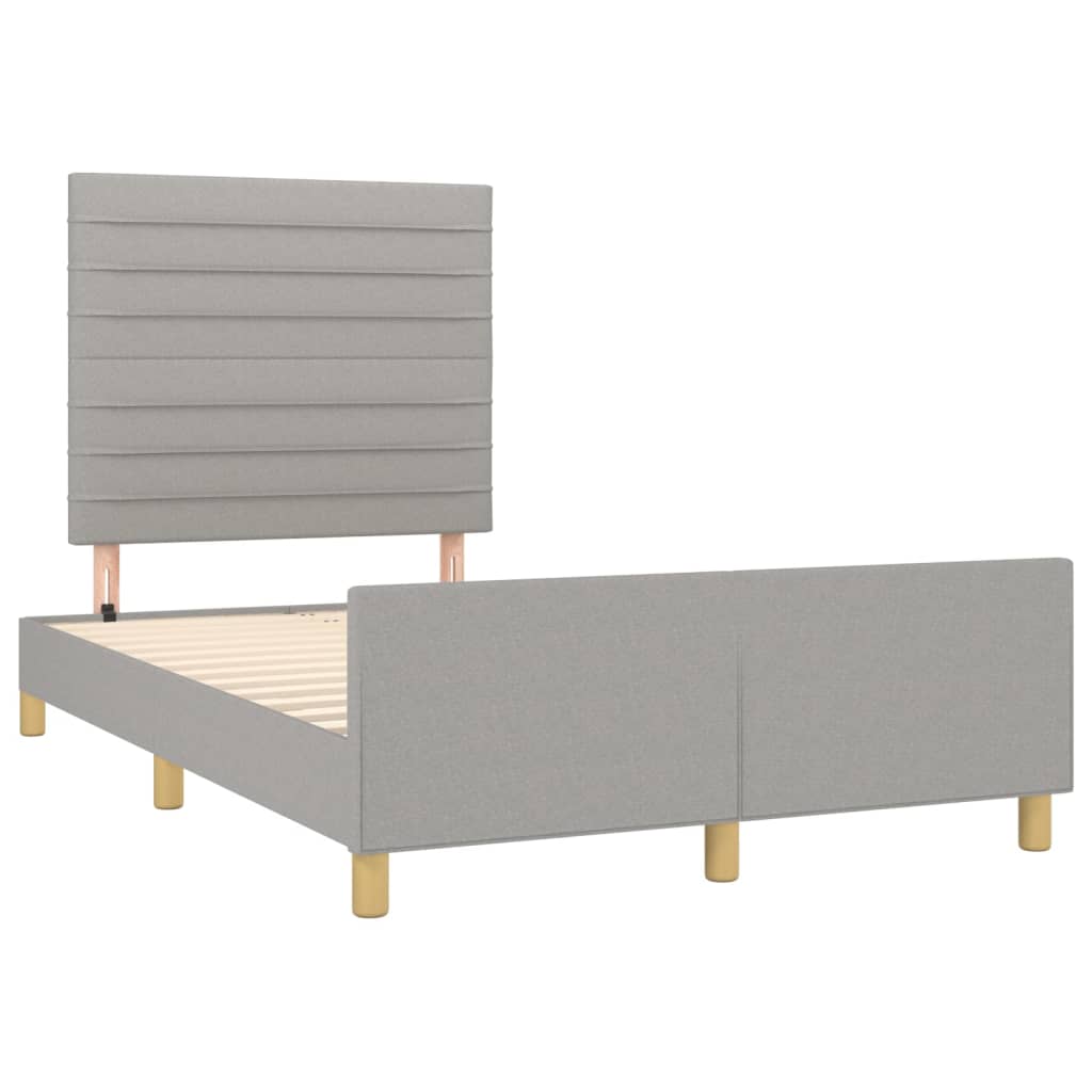 Okvir za krevet bez madraca svjetlosivi 120x190 cm od tkanine