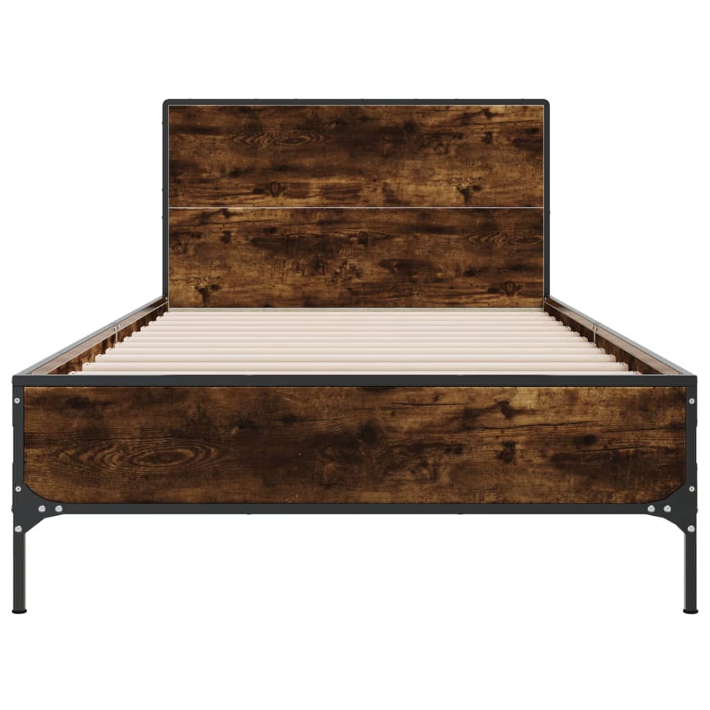Okvir za krevet boja hrasta 90x200 cm konstruirano drvo i metal