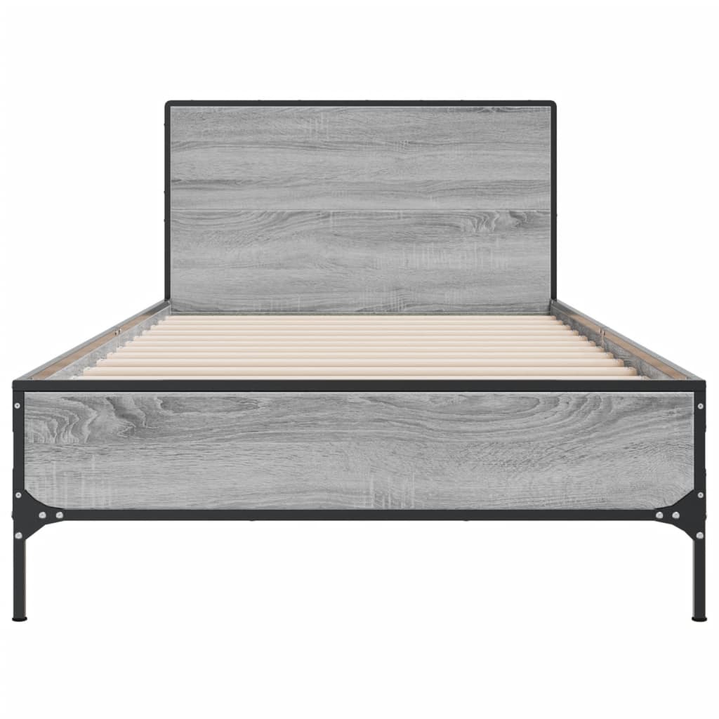 Okvir za krevet boja hrasta 90x200 cm konstruirano drvo i metal