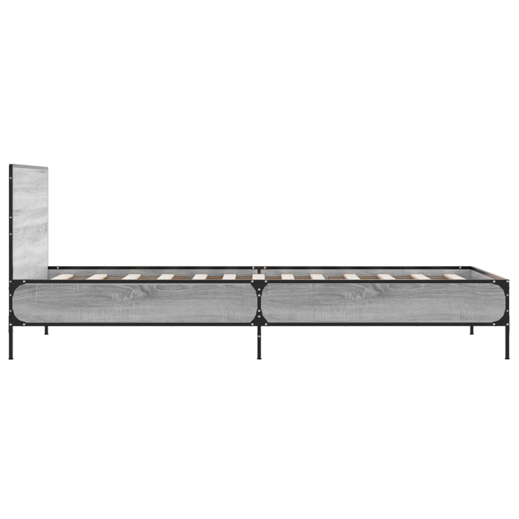 Okvir za krevet boja hrasta 90x200 cm konstruirano drvo i metal