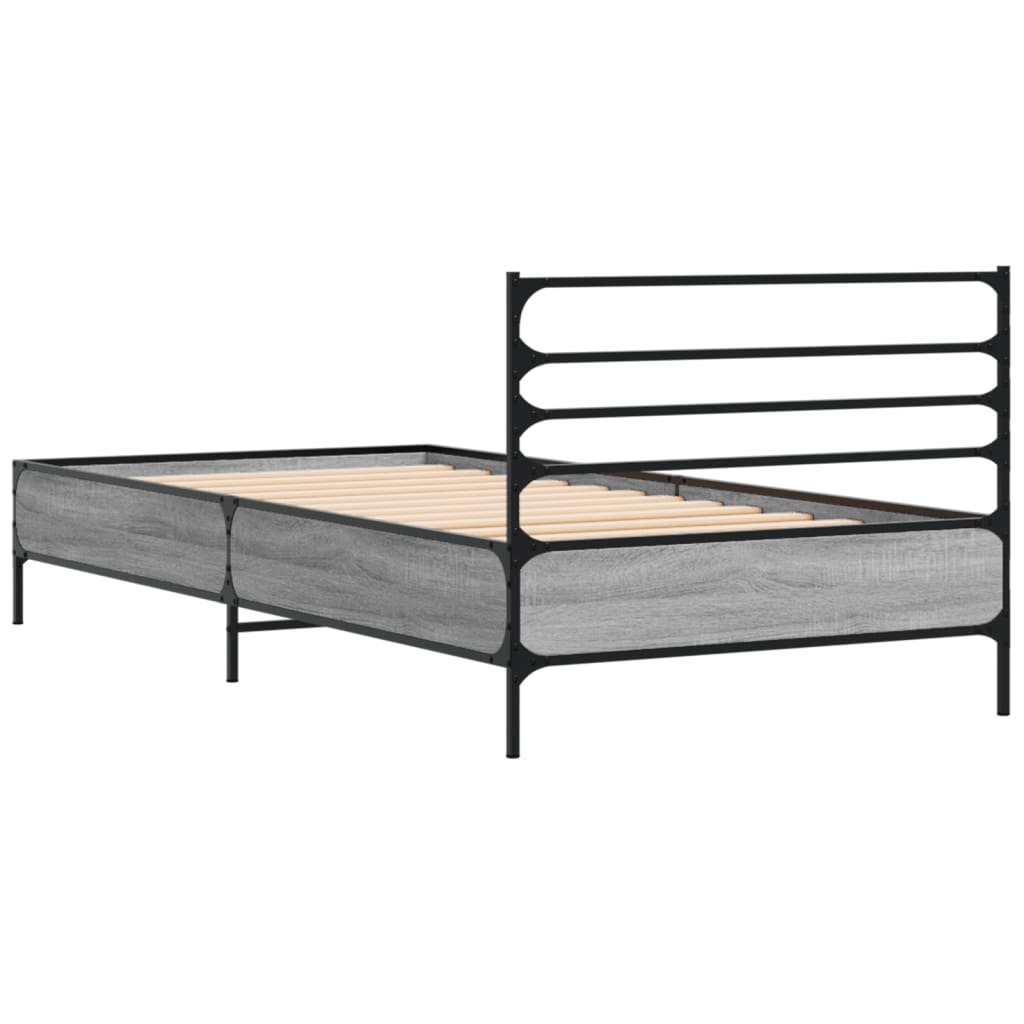 Okvir za krevet boja hrasta 90x200 cm konstruirano drvo i metal