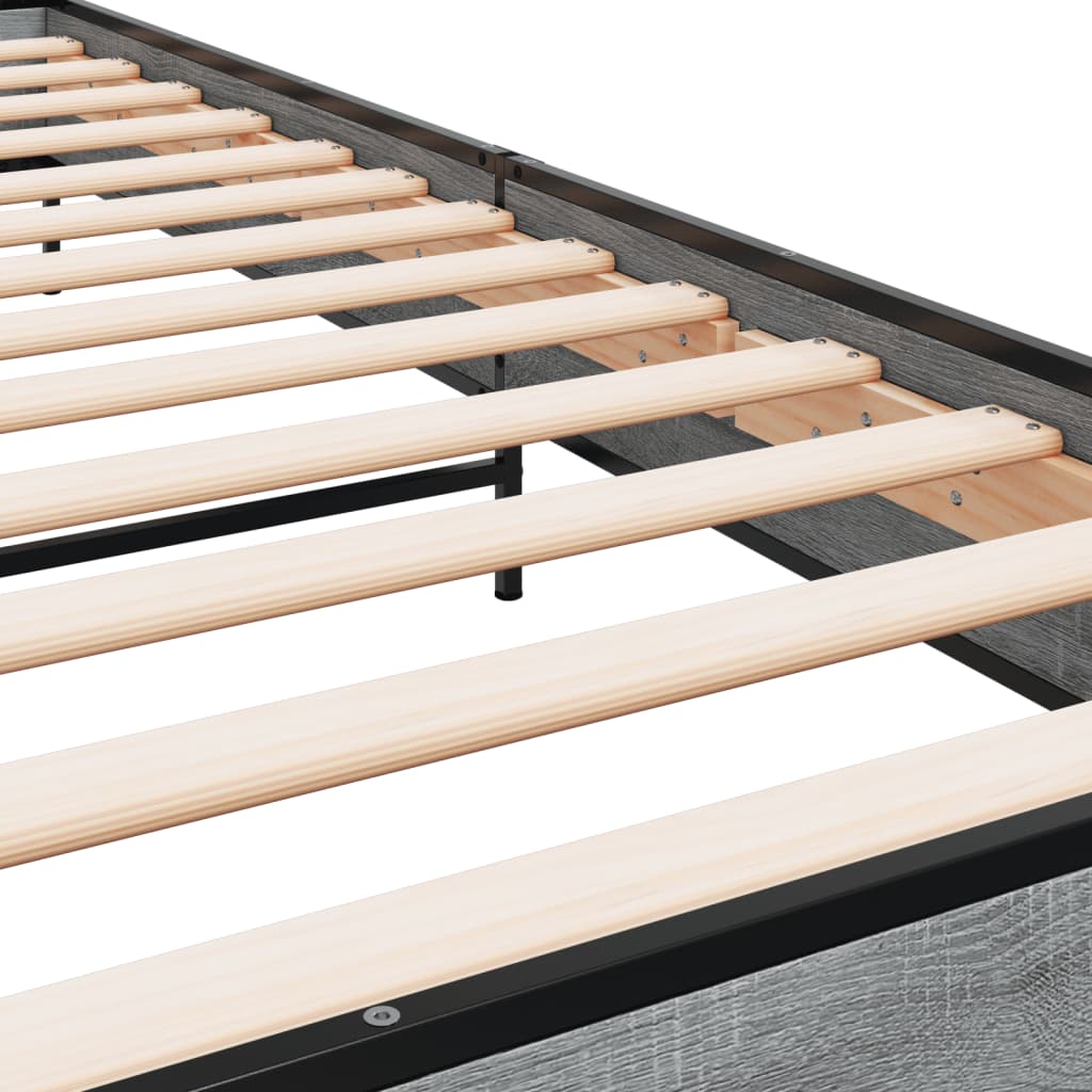 Okvir za krevet boja hrasta 90x200 cm konstruirano drvo i metal