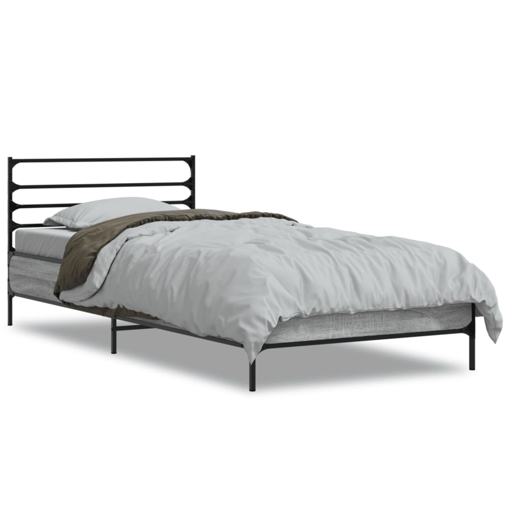Okvir za krevet boja hrasta 100x200cm konstruirano drvo i metal