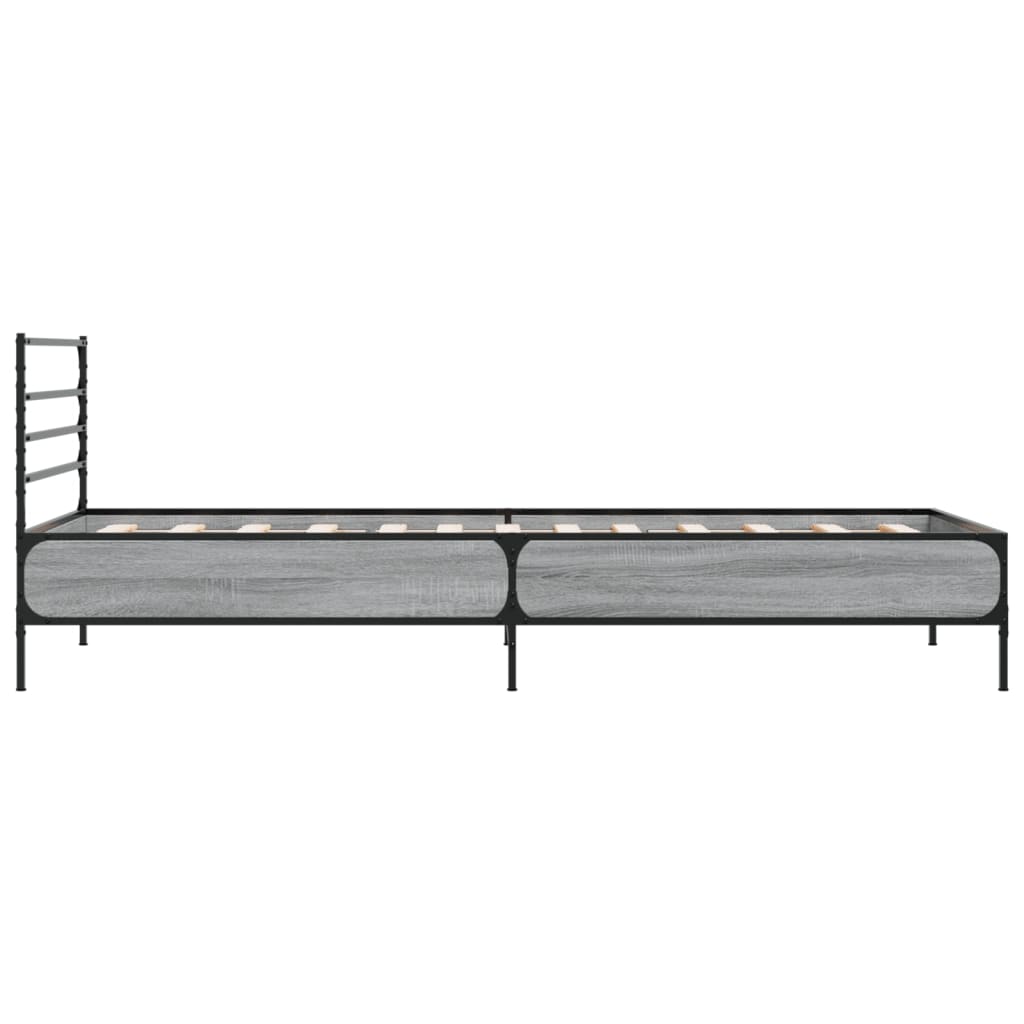 Okvir za krevet boja hrasta 100x200cm konstruirano drvo i metal