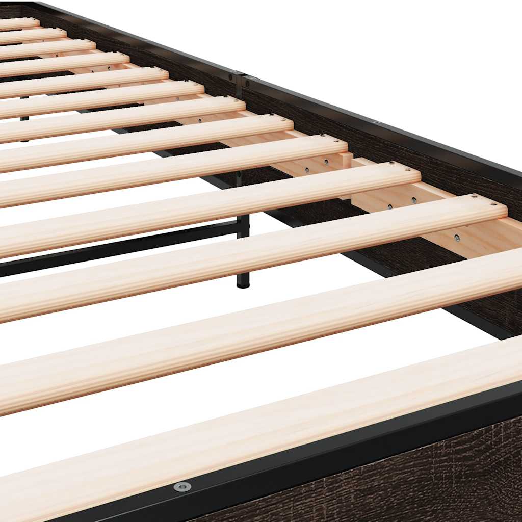 Okvir za krevet smeđi hrast 100x200cm konstruirano drvo i metal