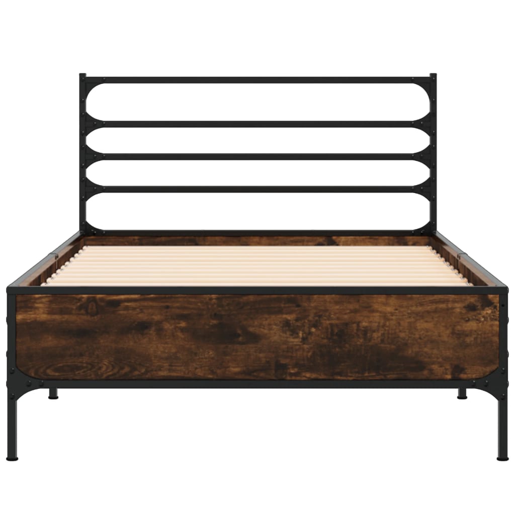 Okvir kreveta boja hrasta 75 x 190 cm konstruirano drvo i metal
