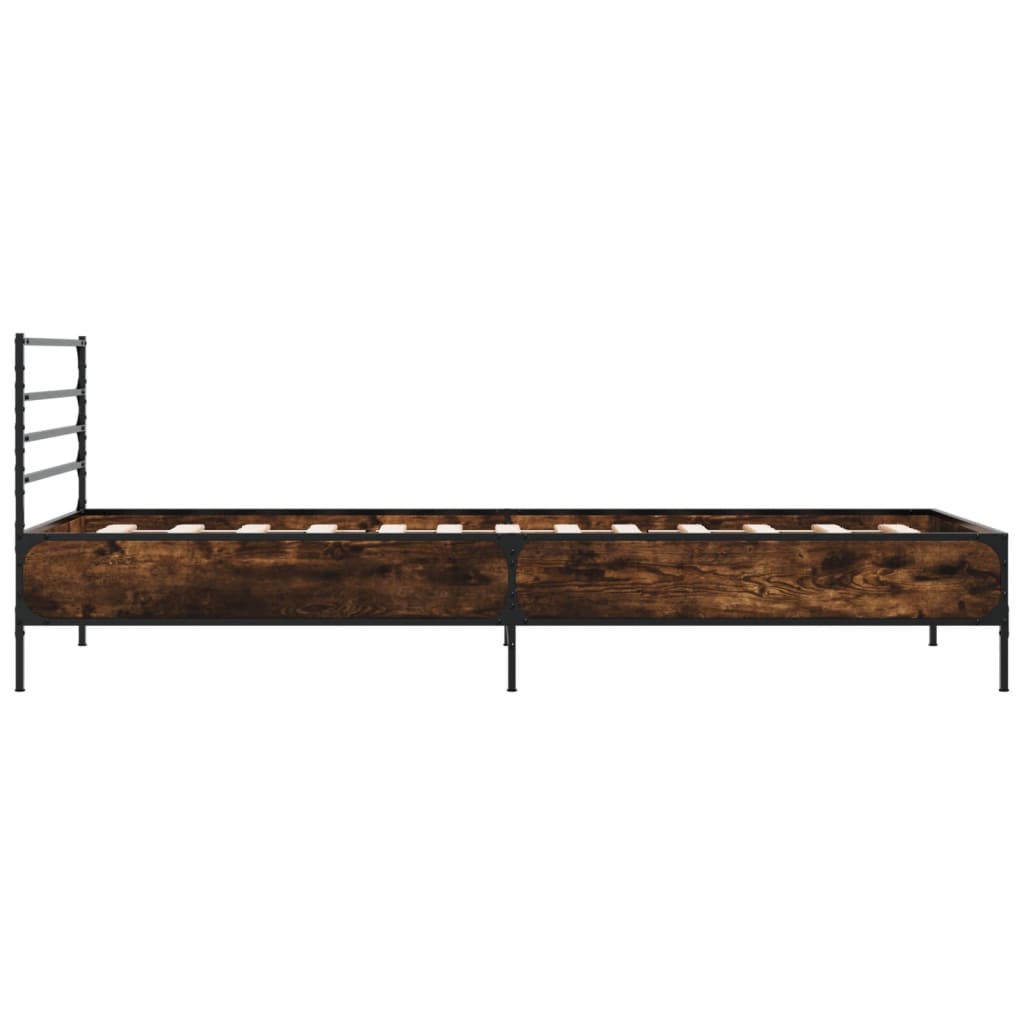 Okvir kreveta boja hrasta 75 x 190 cm konstruirano drvo i metal
