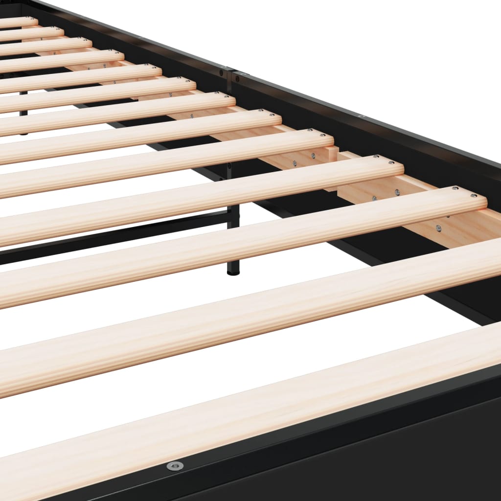 Okvir za krevet crni 90 x 190 cm od konstruirano drvo i metal